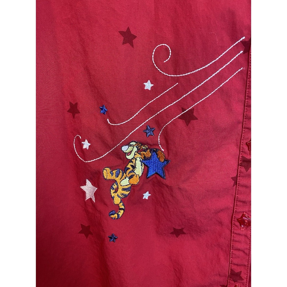 Tigger Disney Women Red Short‎ Sleeve Embroidered "Celebrate" Shirt  22W/24W - Picture 6 of 9